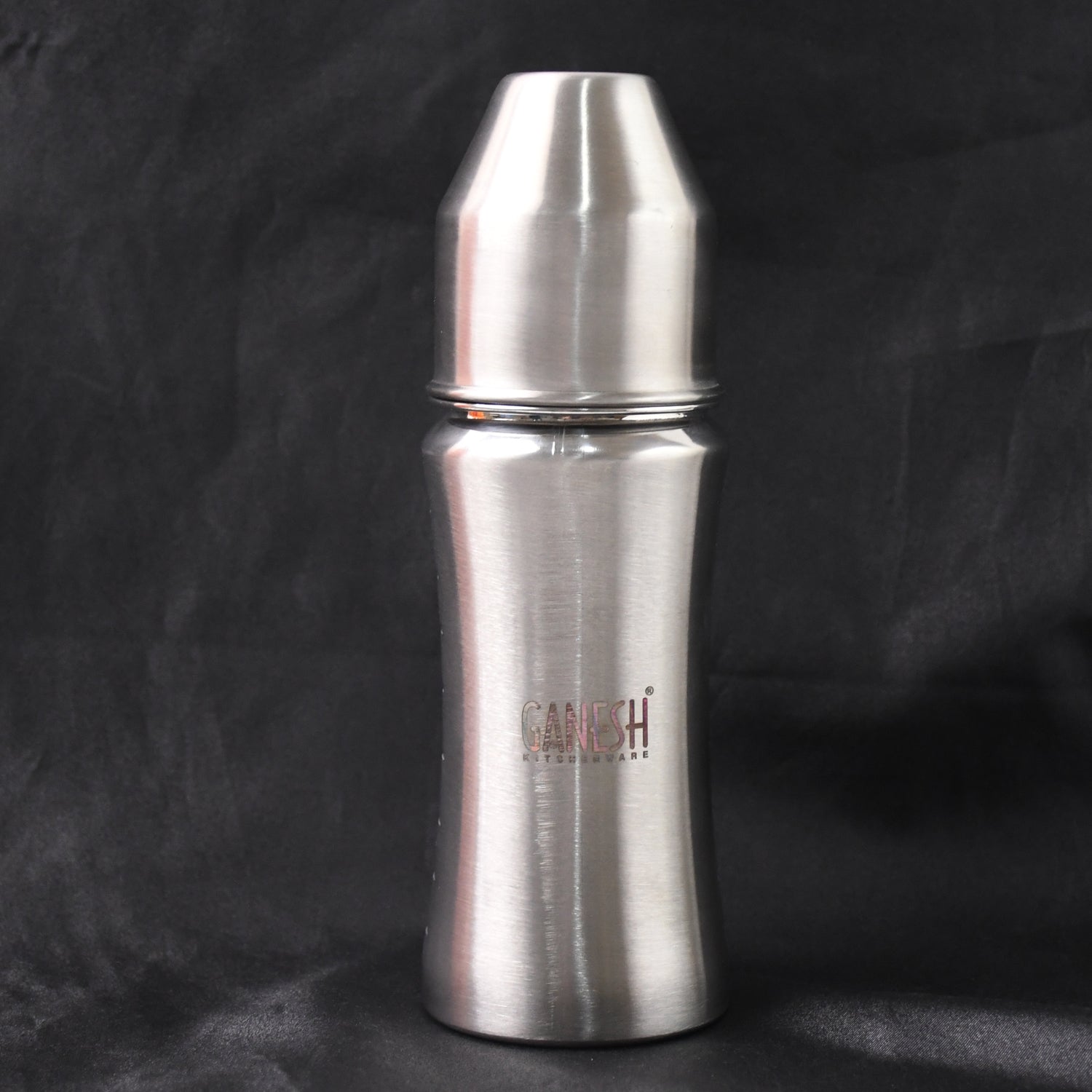 Ganesh Stainless Steel Baby Feeding Bottle, Milk Bottle for New Born / Infants / Toddler Up to 3 Years, BFA Free (250 ML Approx) Ganesh Stainless Steel Baby Feeding Bottle, Milk Bottle for New Born / Infants / Toddler Up to 3 Years, BFA Free (250 ML Approx)